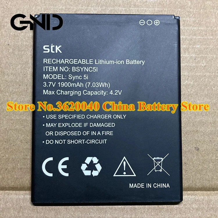 GND 3 7 V 1900mAh 7.03Wh Sync 5i Сменный аккумулятор для мобильного телефона stk BSYNC5I внешняя