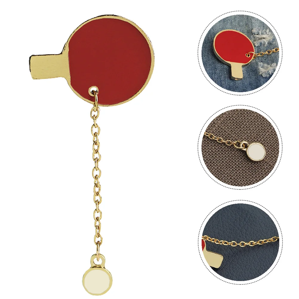 

1Pc Ping-pong Paddle Design Brooch Alloy Stylish Breastpin Clothing Acccessory