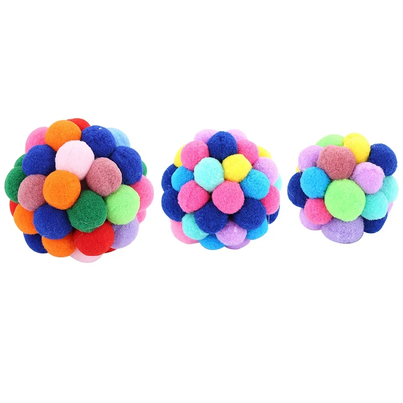 Интерактивный упругий мяч для кошек ручной работы цветной домашних животных