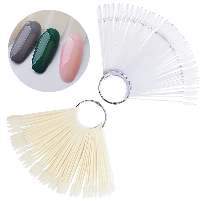 

50Pcs/Bag ABS Fake Nail Swatch Sticks Accessories Round Shape Template for Polish 2021 False Props Press on Nails