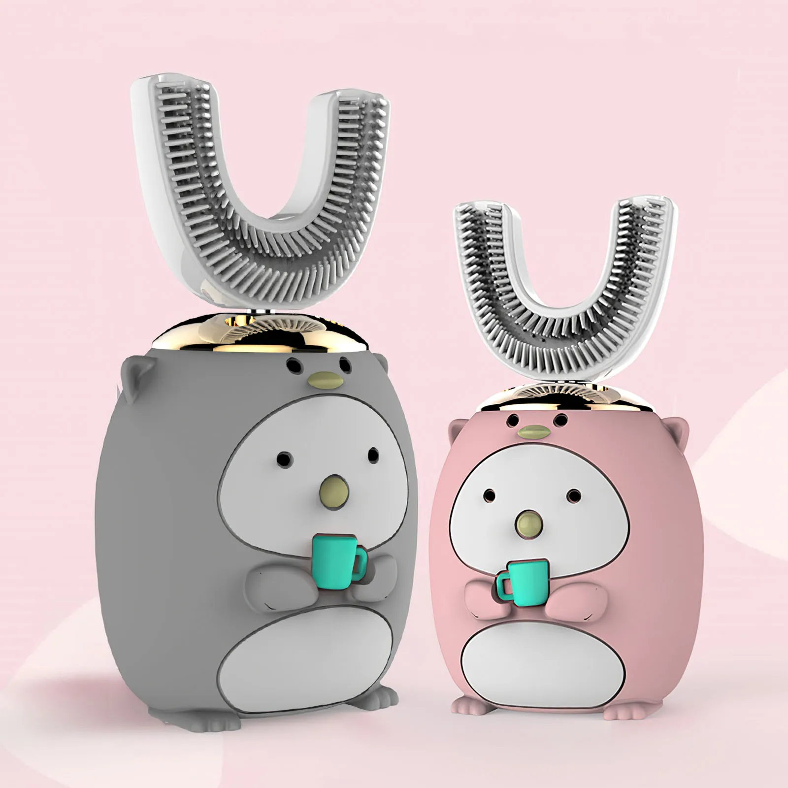 

U-Shaped Children Electric Toothbrush USB Rechargeable Electric Sonic Waterproof Electric Toothbrush With Cartoon Pattern