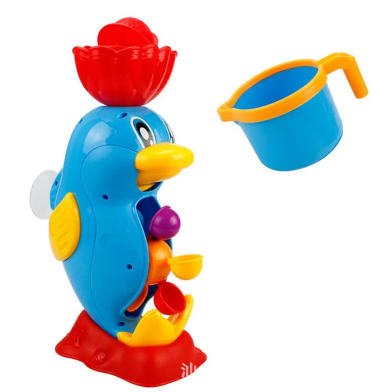 

Kids Shower Bath Toys Cute Yellow Duck Waterwheel Toys Baby Faucet Bathing Water Spray Tool Dabbling Toy