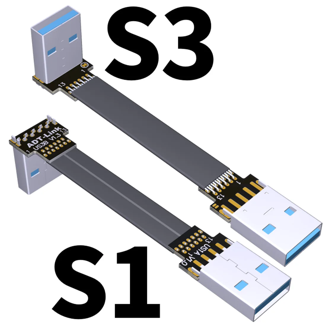 ADT-Link USB 3.0 Cable to Type A Male Extension Super Speed HDD 90/270 degree Angle Up/Down Angled | Компьютеры и офис