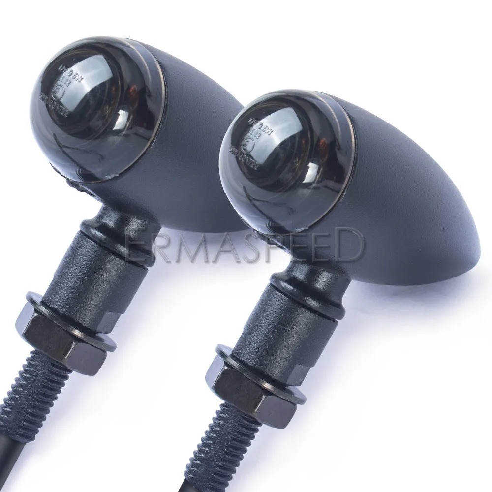 Светильник лы поворота для мотоцикла E Mark алюминиевая пуля с линзой дыма желтый