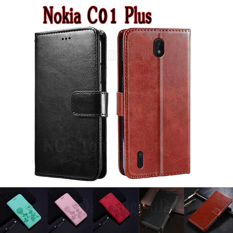 

Cover For Nokia C01 Plus Case Etui Wallet Stand Funda Book On Nokia C01Plus Case Flip Leather Magnetic Card Phone Hoesje Coque