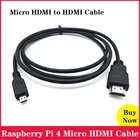 Видеокабель Raspberry Pi 4 Micro HDMI-HDMI, поддержка 4K HDMI, адаптер для планшета HDTV, телефона Android, для Raspberry Pi 4 Model B