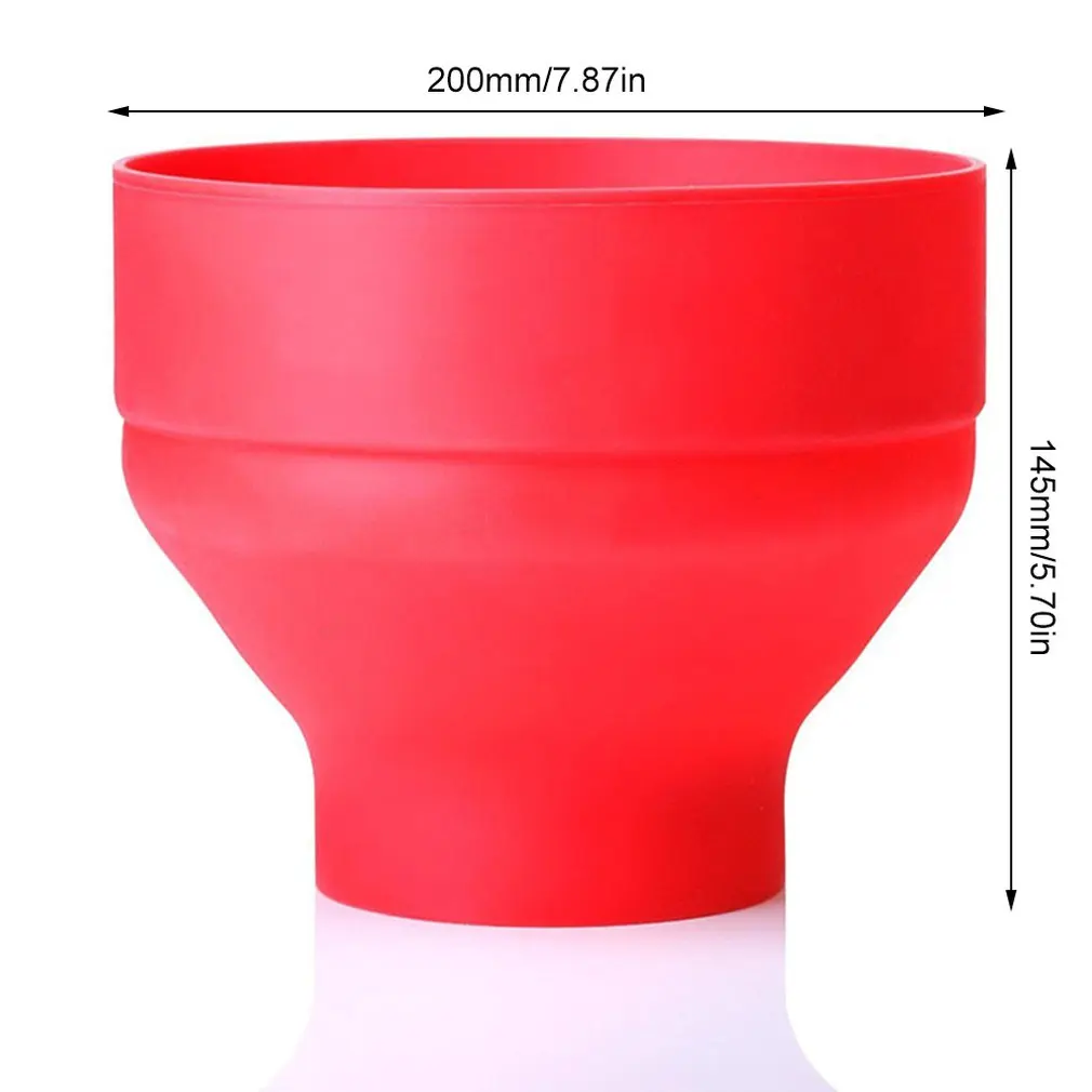 

Silicone popcorn bowl Microwave oven folded popcorn bucket Creative high temperature resistant large covered silicone bucket
