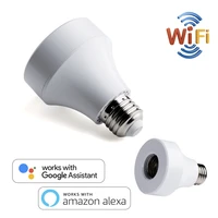 smart wifi bulb socket e26 wi fi led light bulbs timer holder wireless lamp adapter works with alexa and google home