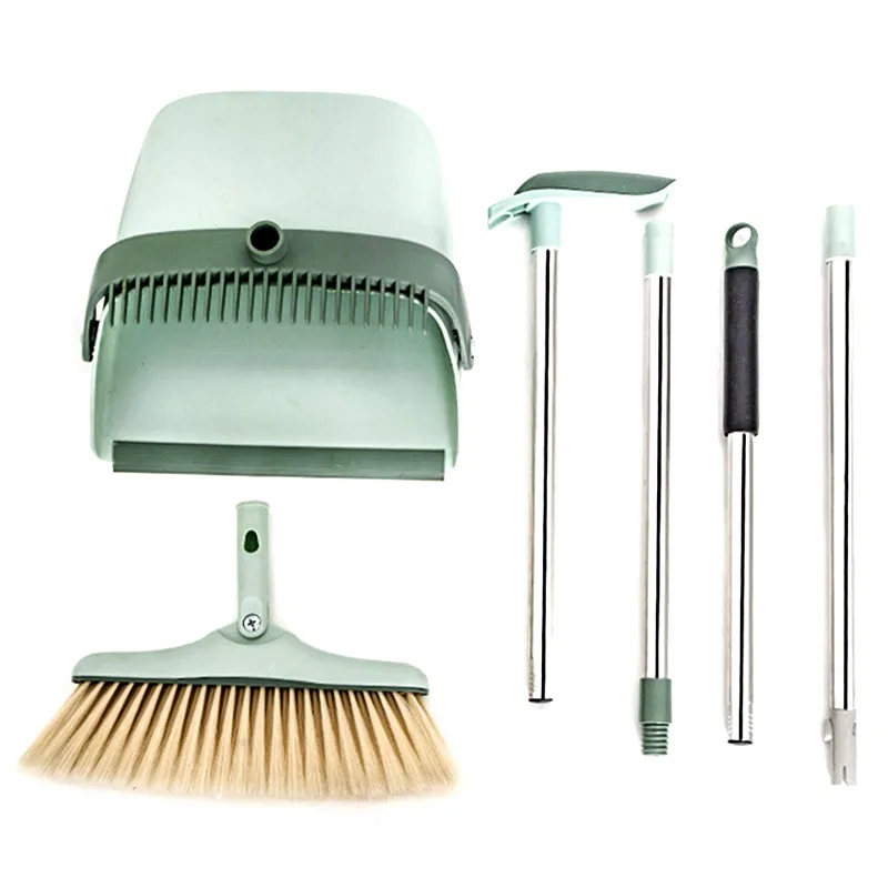 

Rotatable Broom Dustpan Set Kitchen Magic Foldable Broom Wind Proof Hair Catcher Large Capacity Dustpan With Comb Teeth Sweeper