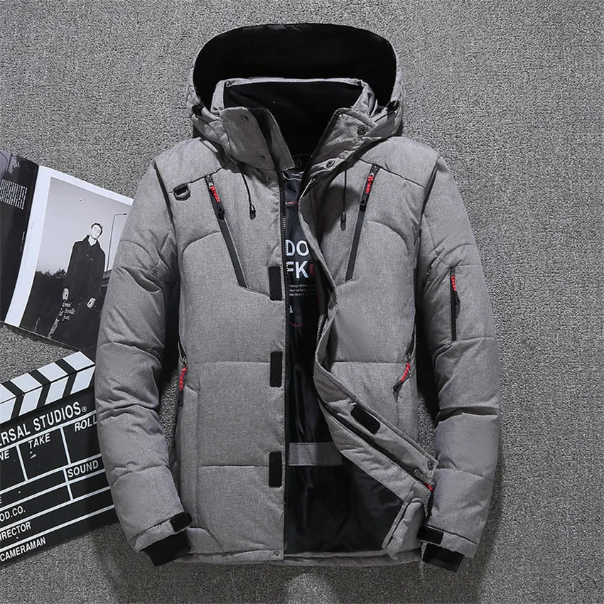 Мужская парка с капюшоном Roupas повседневная утепленная ветрозащитная больших
