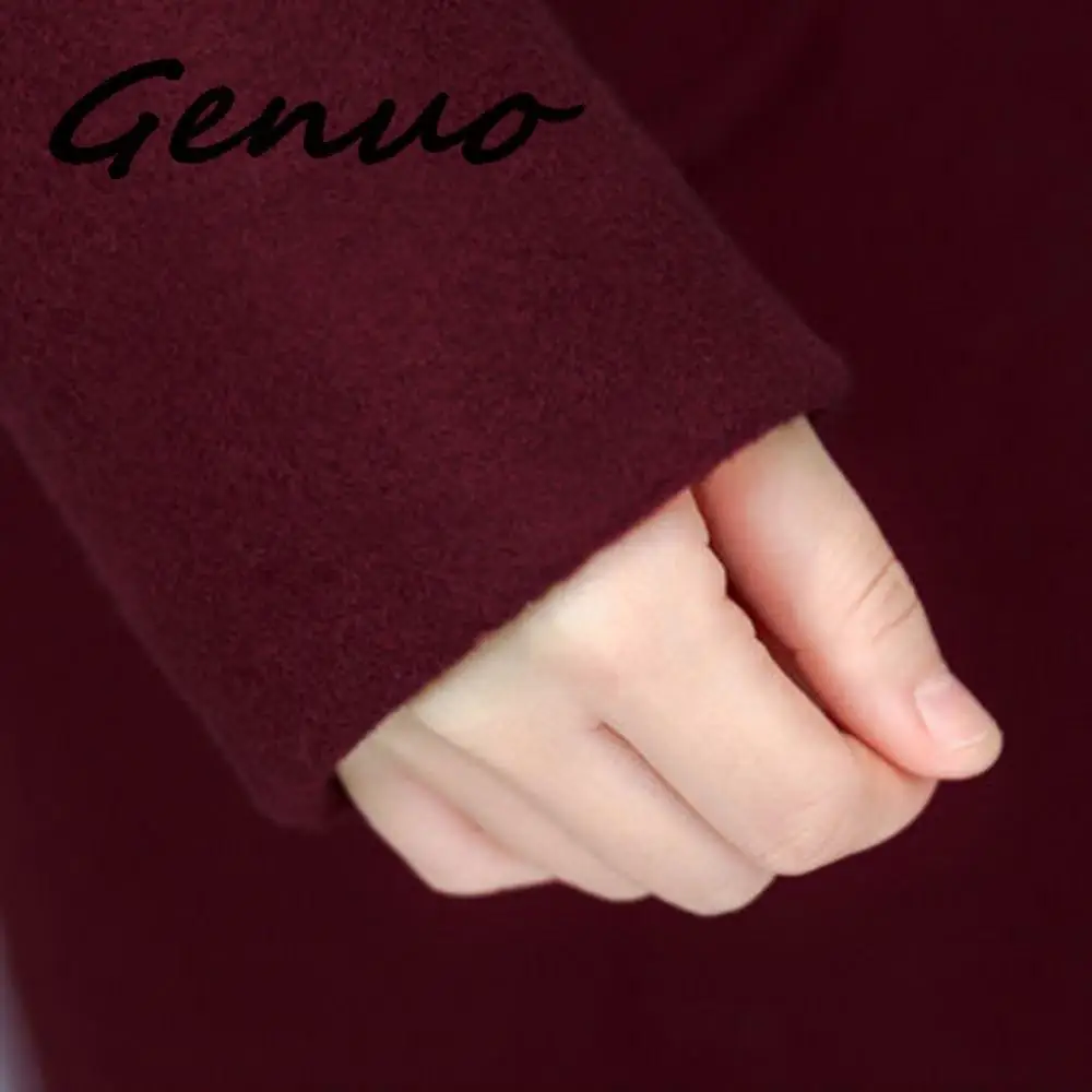 Винтажное Женское шерстяное пальто 2020 зимнее плотное длинное выше колена с