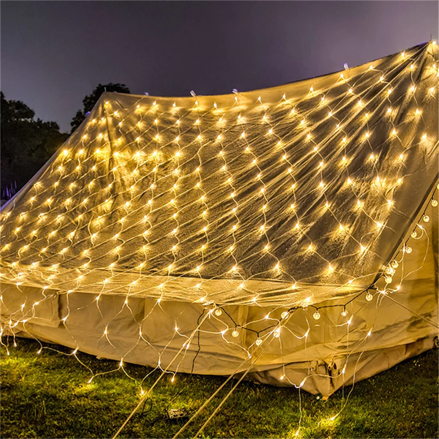LED Fairy Net String Lights 2*2M 3*2M Christmas Garland Curtain Lights Outdoor Waterproof Garden Wedding Party Lights Decoration