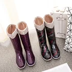Женские высокие сапоги Swyivy Rianboots, зимняя теплая водонепроницаемая обувь для дождя, новинка 2020, высокие резиновые сапоги с носком, женские сапоги из ПВХ