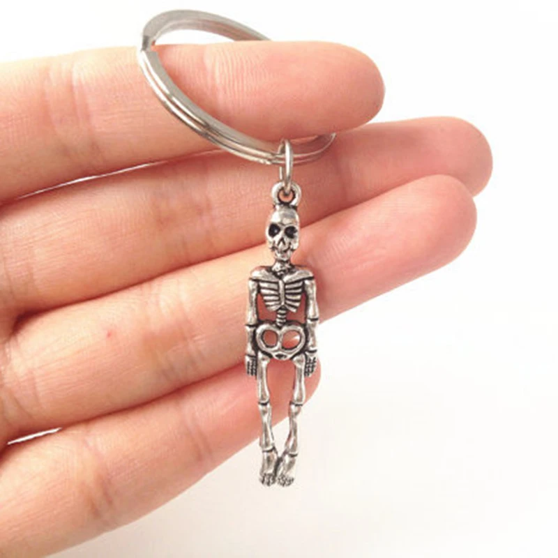 

European And American Tide Brand Keychain Halloween Skull Keychain Human Skeleton Alternative Creative Keyring Friend Gift