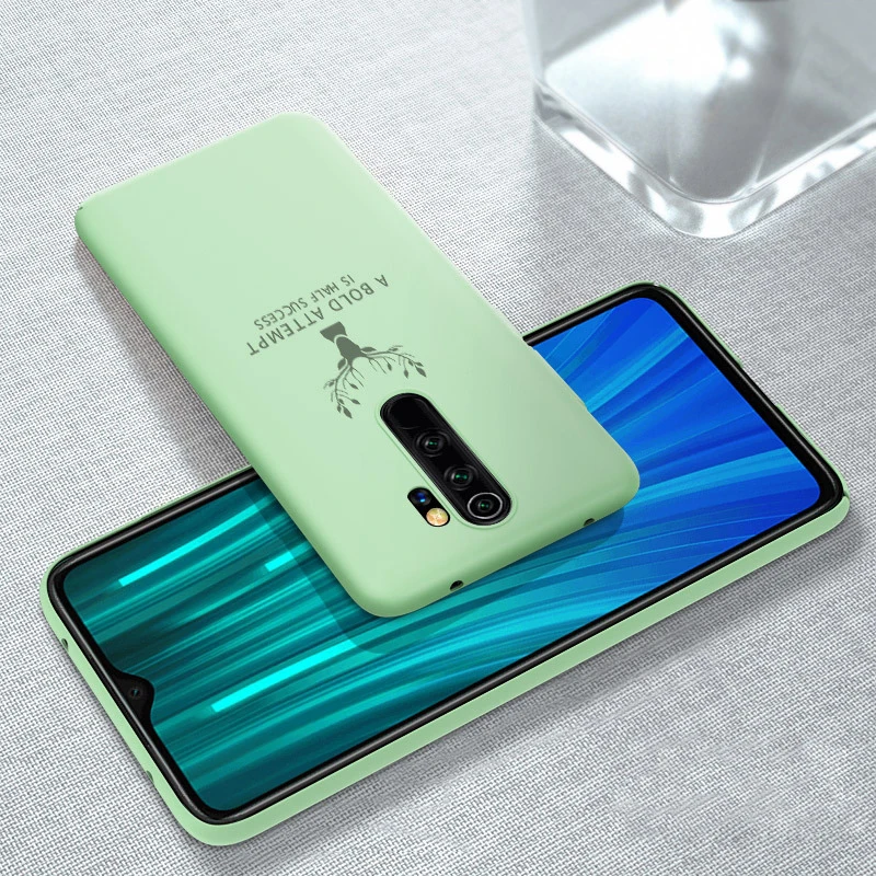 Green Жесткие чехлы с жидкостью для Xiaomi Redmi Note 8 Pro Note 8 чехол на ощупь противоударный полный защитный жесткий чехол на заднюю панель Funda Shell - Цвет: Green