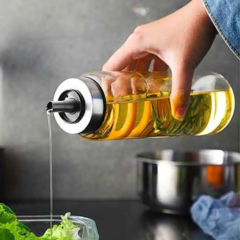 Кухонная прочная бутылка для масла из боросиликатного стекла банка соевого