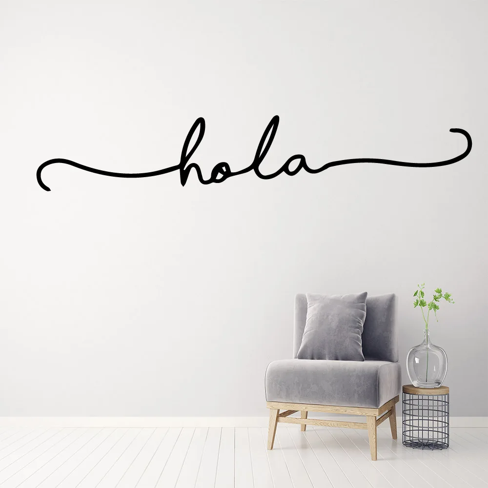 Diy Hello Красивая Наклейка Настенная Слова съемный декор для спальни детской