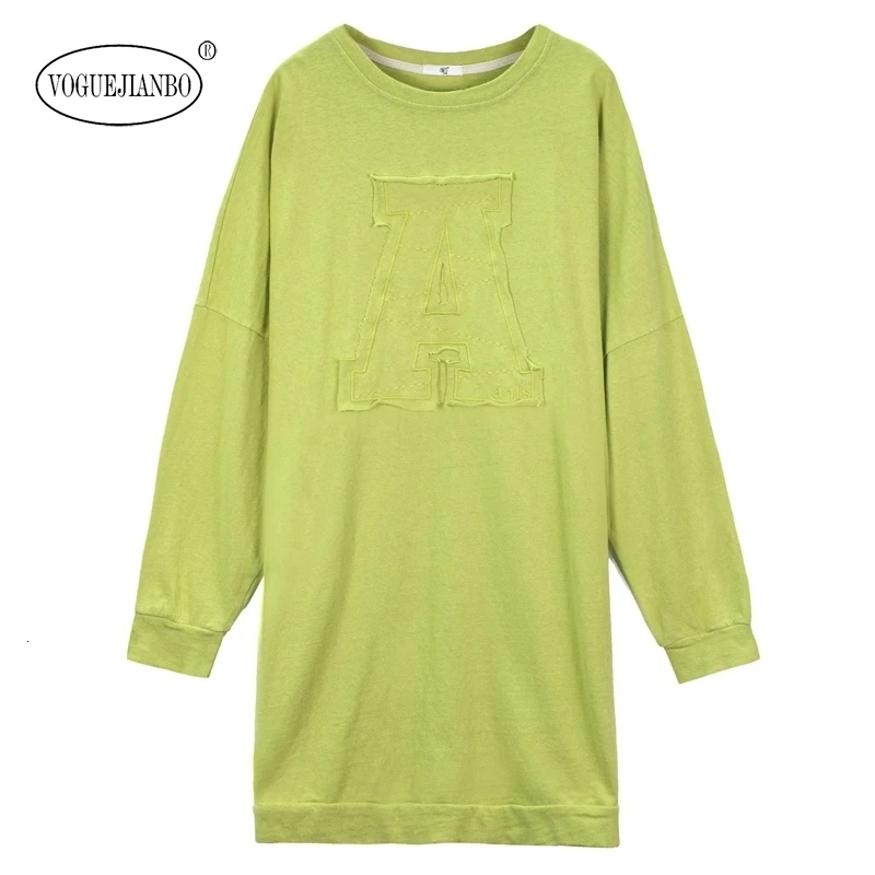 Женская хлопковая футболка с длинным рукавом однотонная Свободная Повседневная