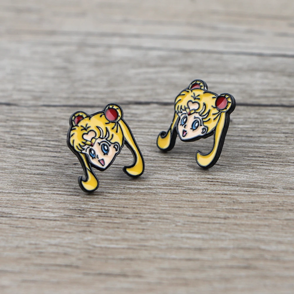 

ZF2308 1pair Anime Cute Girl Cartoon Shape Ear Stud Earrings For Women Girls Cute Earrings Fashion Accessories Jewelry