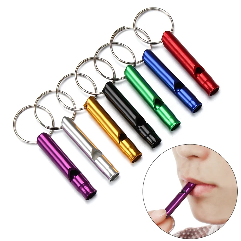 

2PCS Aluminum Alloy Small Whistles Emergency Whistle With Keyring Outdoor Camping Hiking Survival EDC Tools Training Accessories