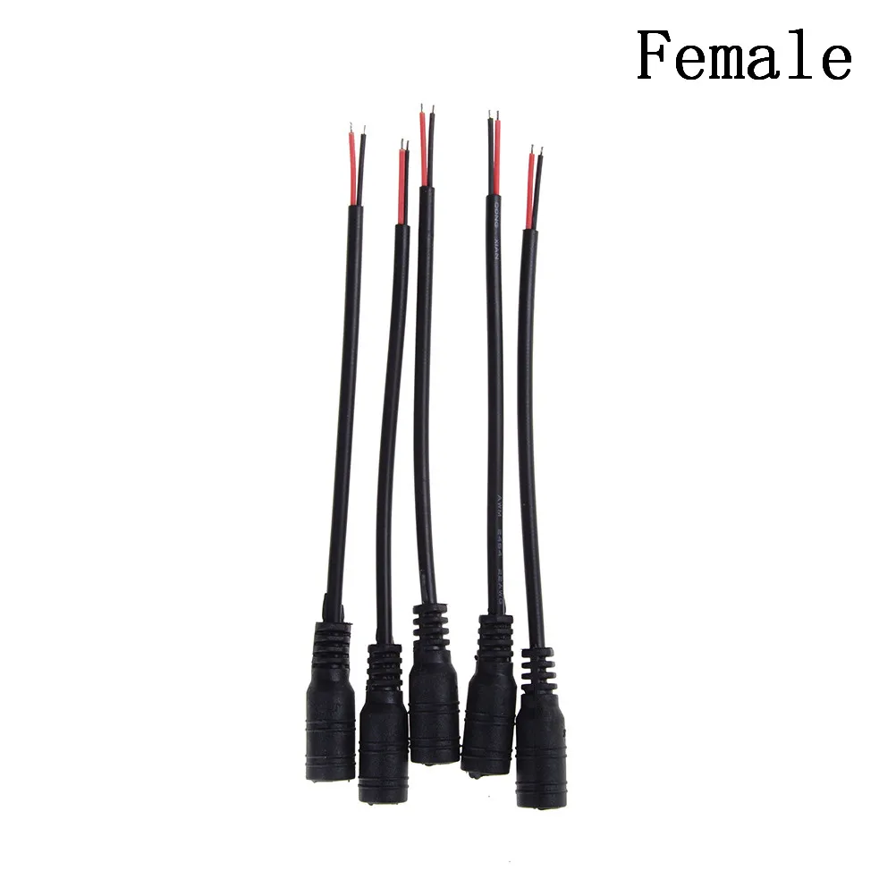 

5/10pcs 12V DC Power Plug Male And Female DC Connector Cable For Led Strip Light 3528 5050 Power Supplies Female Plug 5.5X2.1mm