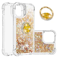 ring holder phone case for iphone 13 12 mini 11 pro max xr x xs se 2020 6 7 8 plus 5 cute liquid dynamic quicksand glitter cover