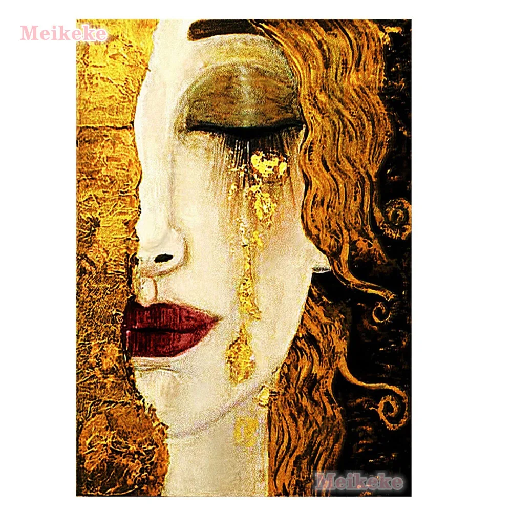 

Classic Artist Gustav Klimt Tear Abstract Diamond Painting Rhinestone 5D DIY Diamond Embroidery,Cross Stitch,Diamond Mosaic Art