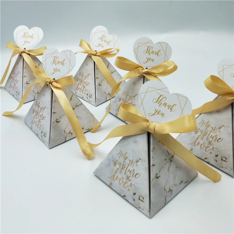 Треугольная пирамида Подарочная коробка свадебные сувениры и подарки конфетная