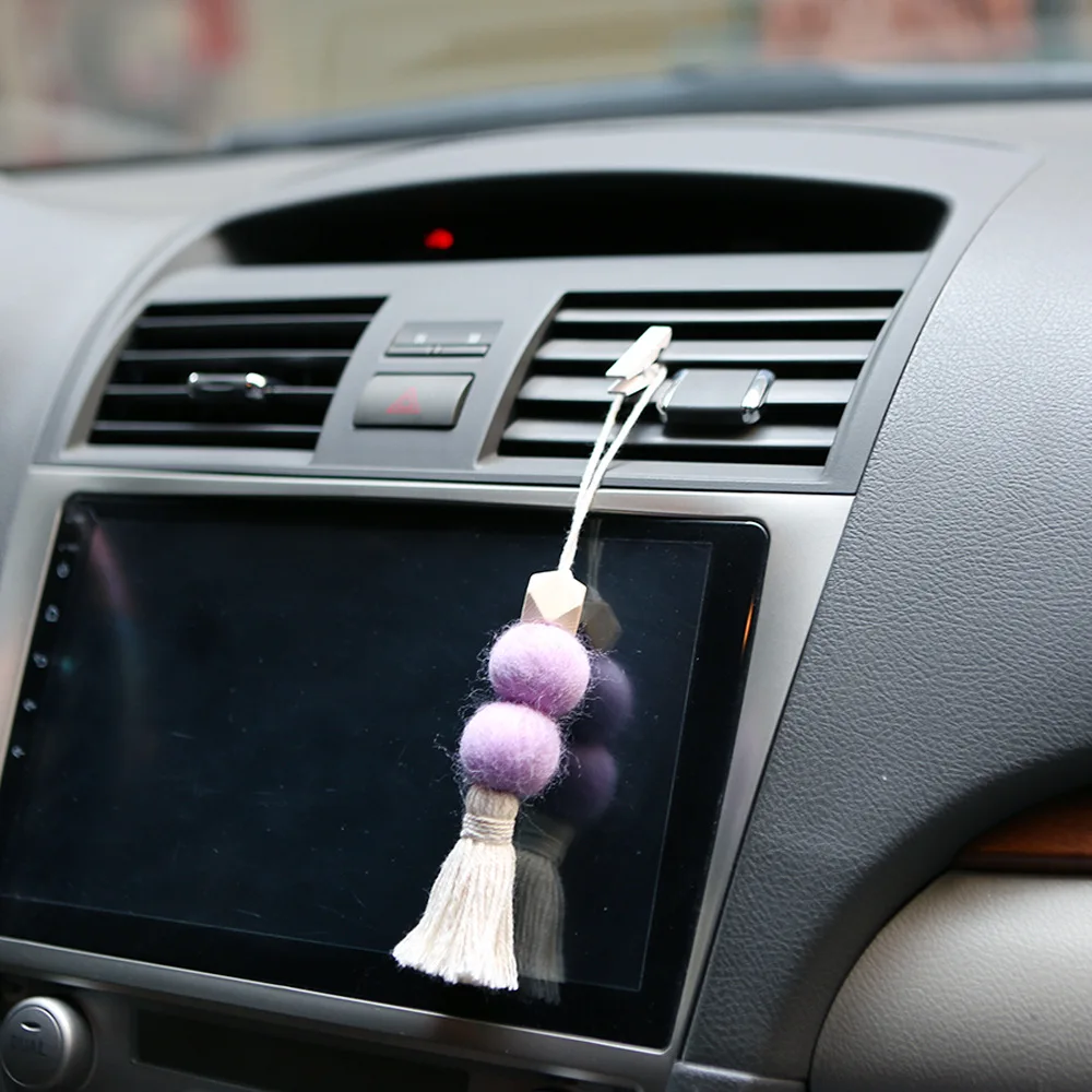 

car Perfume diffuser Pendant Wool ball cotton thread handmade Auto Pendants air outlet Hanging car decoration accessories