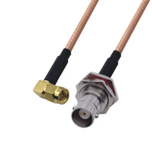 

SMA Male Right Angle to BNC Female Jack Bulkhead Connector Pigtail Jumper RG316 Cable 50 ohm