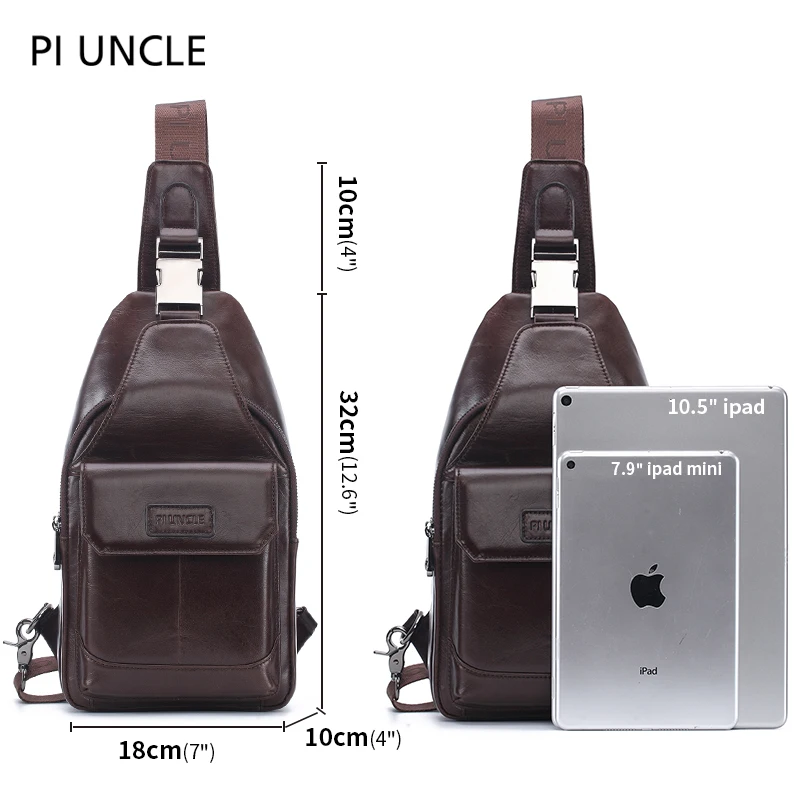 Высококачественная Мужская сумка через плечо из натуральной кожи большая