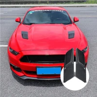 for ford mustang gt350 2015 2019 2pcs1set high quality abs black carbon fiber hood cover engine cover outlet attachment