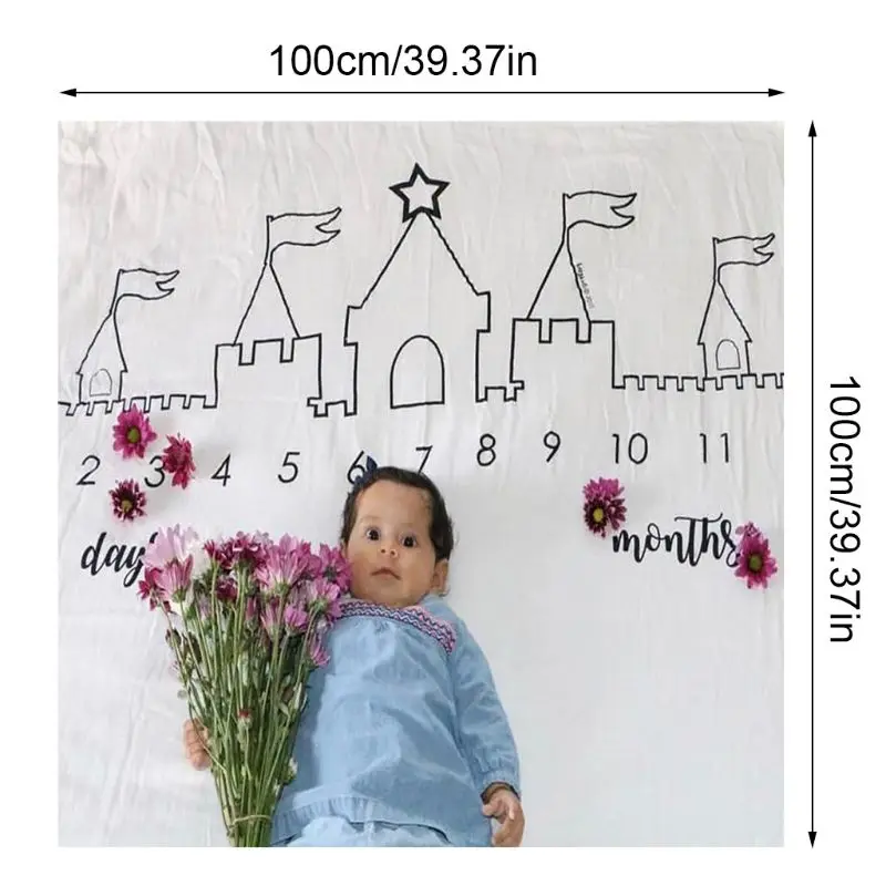 30-1 Polyester Младенцы веха фотография одеяло маленький лев печать шаблон ребенок творческий фото фон ткань украшения - Цвет: 30-1 Polyester