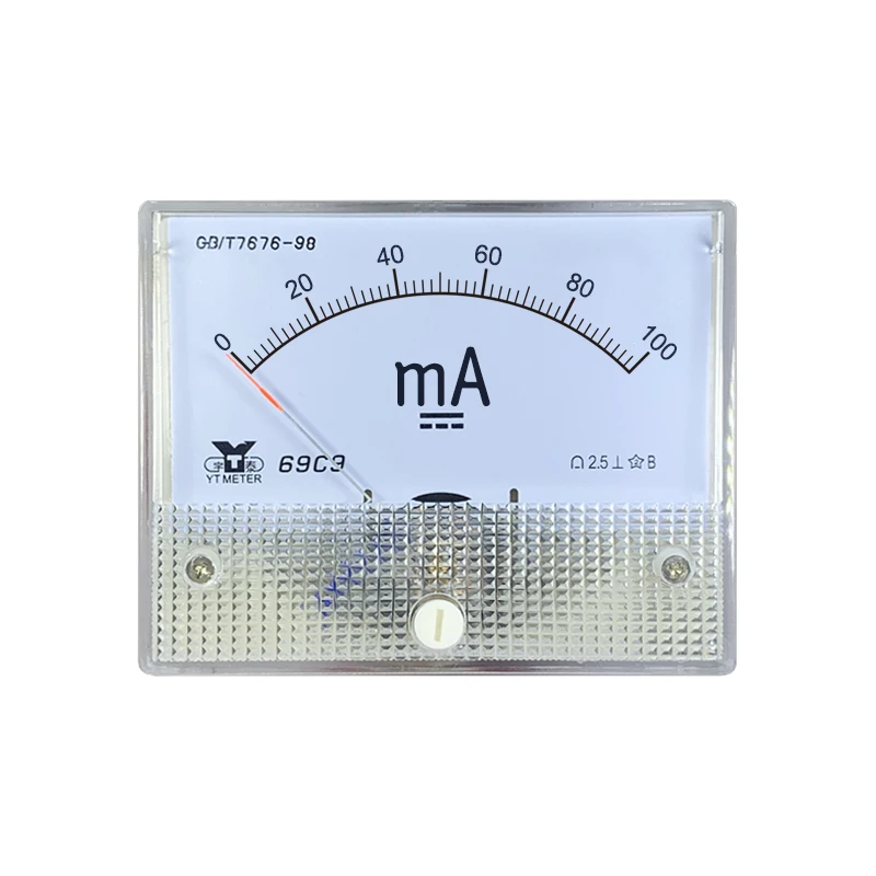 69c9 DC Ma амперметр 1mA 5mA 10mA 20mA 30mA 50mA 100mA 200mA 300mA 500mA pointer test 0.5A 64*80 мм |