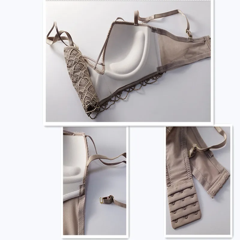 

Dslr New Product Sexy Lace Lace-up Small Chest Gathered Female Underwear Set Top Support Adjustment Type Non-Wireless Bra