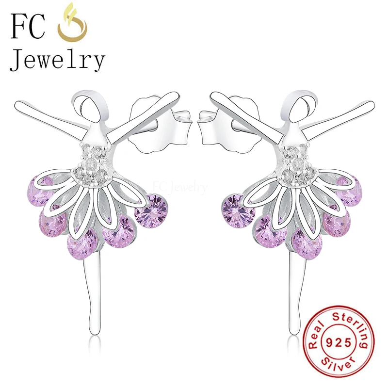 Женские серьги-гвоздики из серебра 925 пробы с фианитами | Украшения и аксессуары