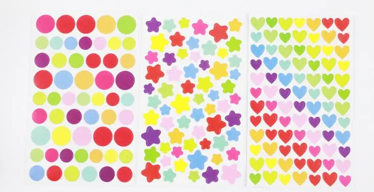 Милые красочные наклейки 6 шт./лот сделай сам сердце звезда блокнот альбомы