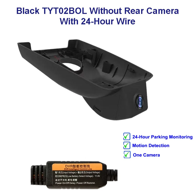 Black One Cam Line Jabriel 1080P Автомобильный видеорегистратор автомобиля Камера 24 часа видео рекордер двойной lensrear Камера для Toyota rav4 Camry Yaris Corolla Avensis t25 - Название цвета: Black One Cam Line