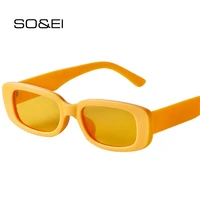 soei fashion small rectangle colorful women sunglasses retro candy color shades uv400 men square yellow purple sun glasses