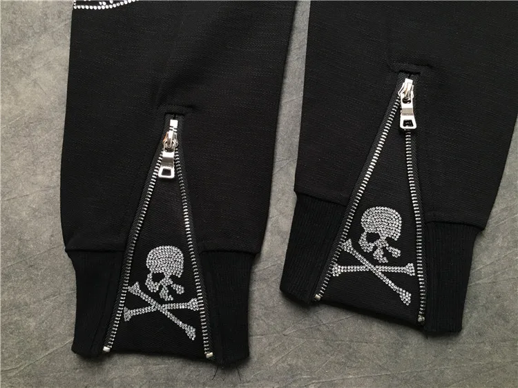 Новинка роскошные высокие брюки 19ss с изображением черепа монстра в полоску