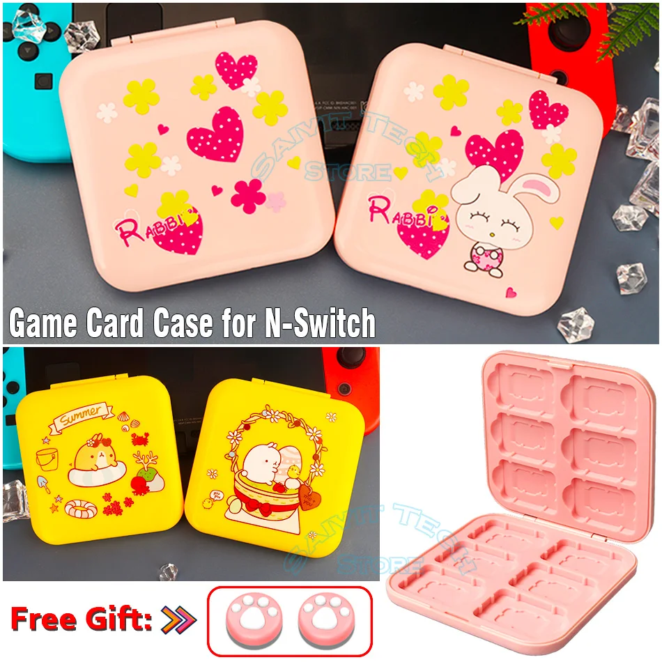 

For Nintend Switch Cute Game Card Case Cover Monster Hunter Rise Series SD Cards Pink Shell Storage Box for Nintendo Switch/Lite