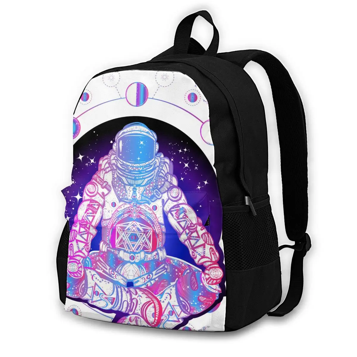

Astronaut In The Lotus Position Casual Daypack Travel School Bag with Pockets for Women College