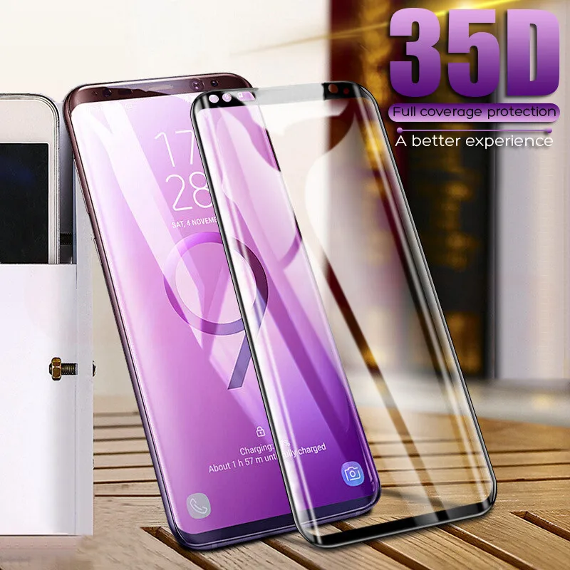 35D полное изогнутое закаленное стекло для Samsung Galaxy S8 S9 Plus Note 8 9 Защитная пленка