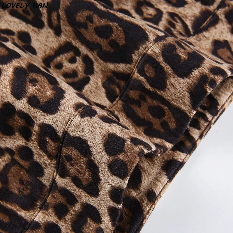 

Ruffles Leopard Print Women's Mini Skirt Spring High Waist Zipper Bodycon Female Skirts Sexy A-line Streetwear Ladies Bottom