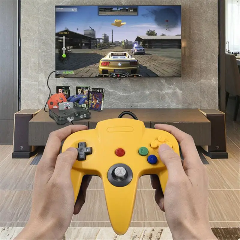 

N64 геймпад джойстик игровой коврик длиной, проводной для Классический 64 консолей игры N64 Порты и разъёмы Интерфейс