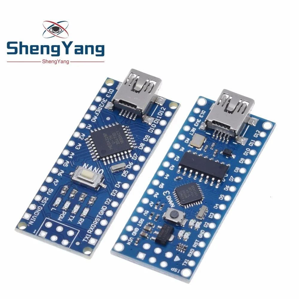 1 шт. акция для arduino Nano 3,0 Atmega328 контроллер совместимый модуль платы PCB макетная плата без USB V3.0