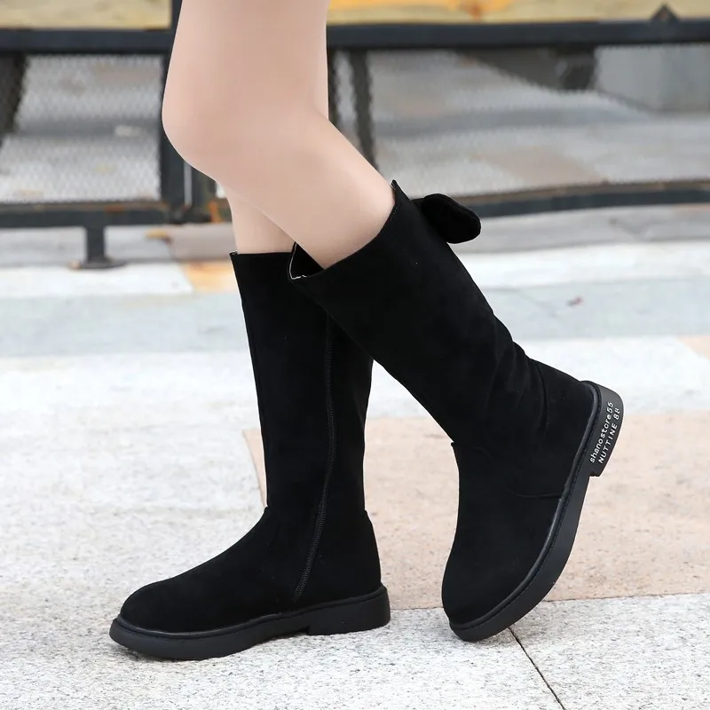 Сапоги для девочек 2019 г. Модная зимняя детская обувь теплые зимние сапоги