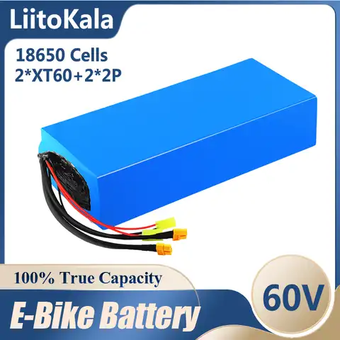 Литий-ионный аккумулятор LiitoKala для электровелосипеда, 60 В, 1800 Вт, 20 Ач, 30 Ач, 40 Ач, 50 Ач