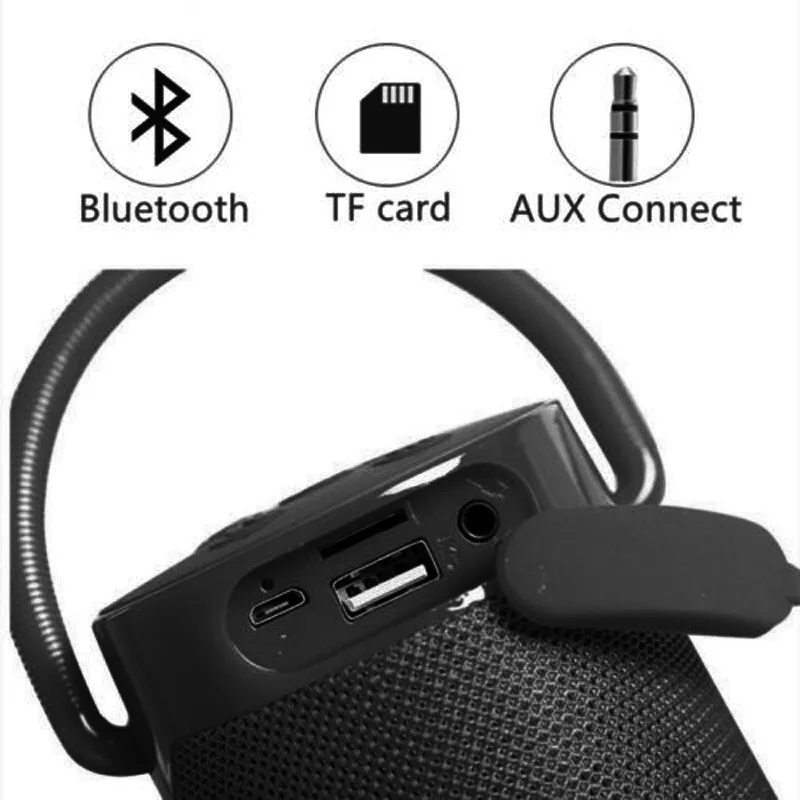 30W Portable Bluetooth Speaker Waterproof Super Bass Wireless Mini Sound Bar Subwoofer with Mobile Phone Bracket AUX TF Card Box |