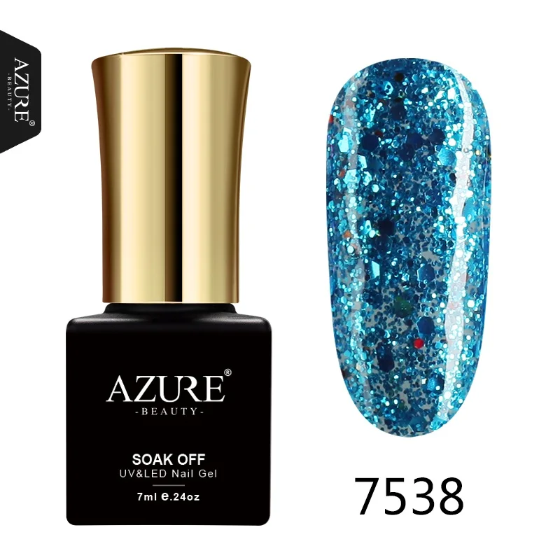 Azure beauty Гель-лак для ногтей модные цвета для дизайна ногтей впитывающаяся гибридная Эмаль 7 мл гель-лаки лазурный УФ-гель для ногтей - Цвет: 7538